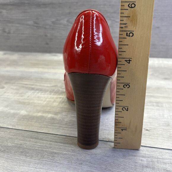 J Crew Patent Leather Womens Red Mary Jane High Heels Pump Size 5.5 Vintage - Picture 11 of 16